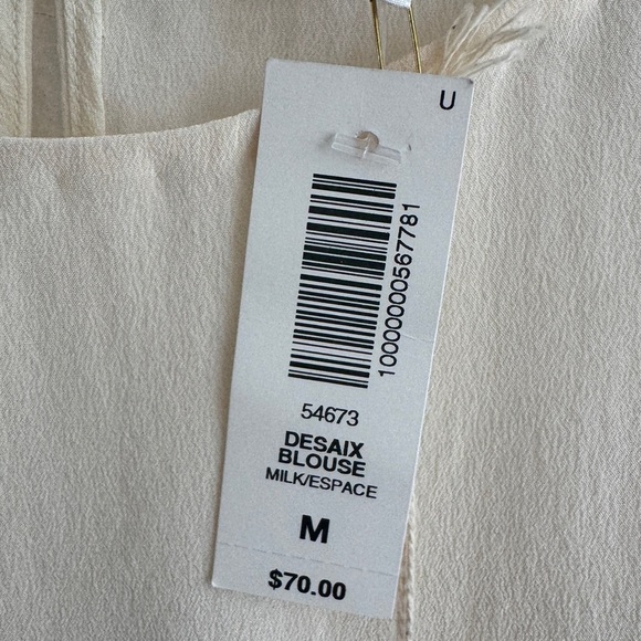NWT Wilfred Aritzia Desaix Blouse, Milk, Size M - Picture 6 of 9